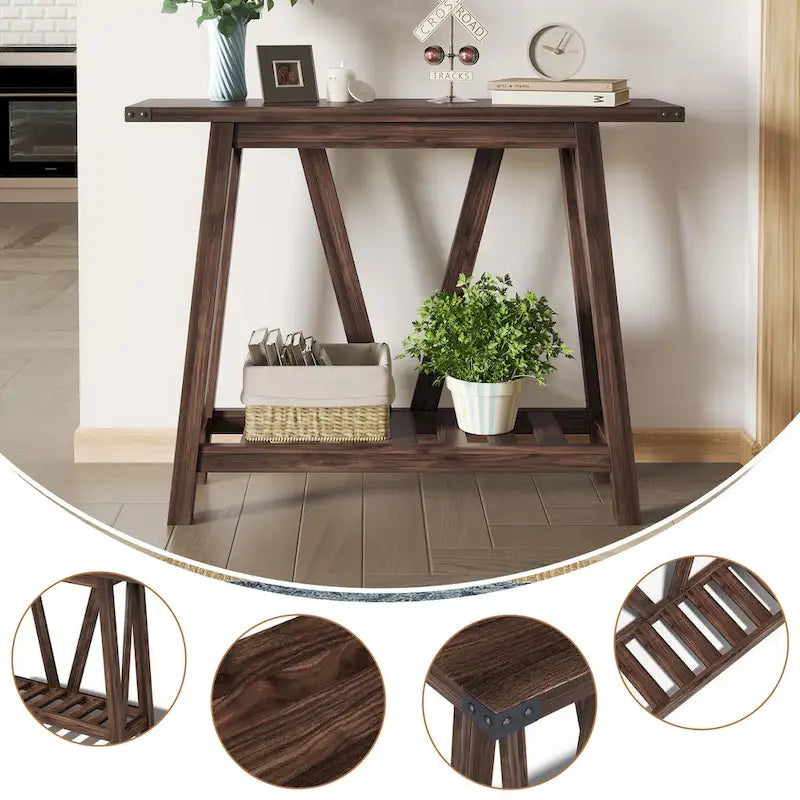 Table Console VredHom avec Étagère de Rangement