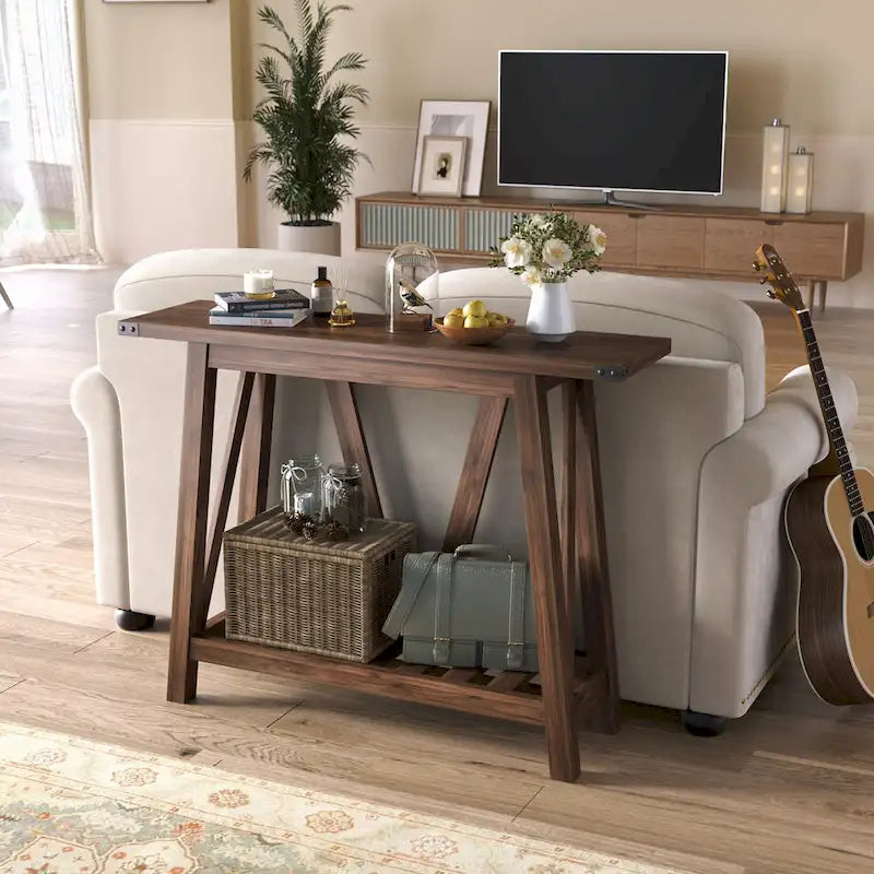 Table Console VredHom avec Étagère de Rangement