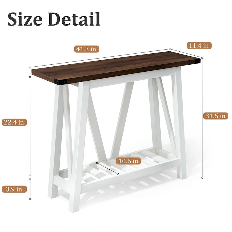 Table Console VredHom avec Étagère de Rangement