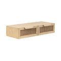Kate et Laurel Ori Console Flottante en Rotin - 28x13x6