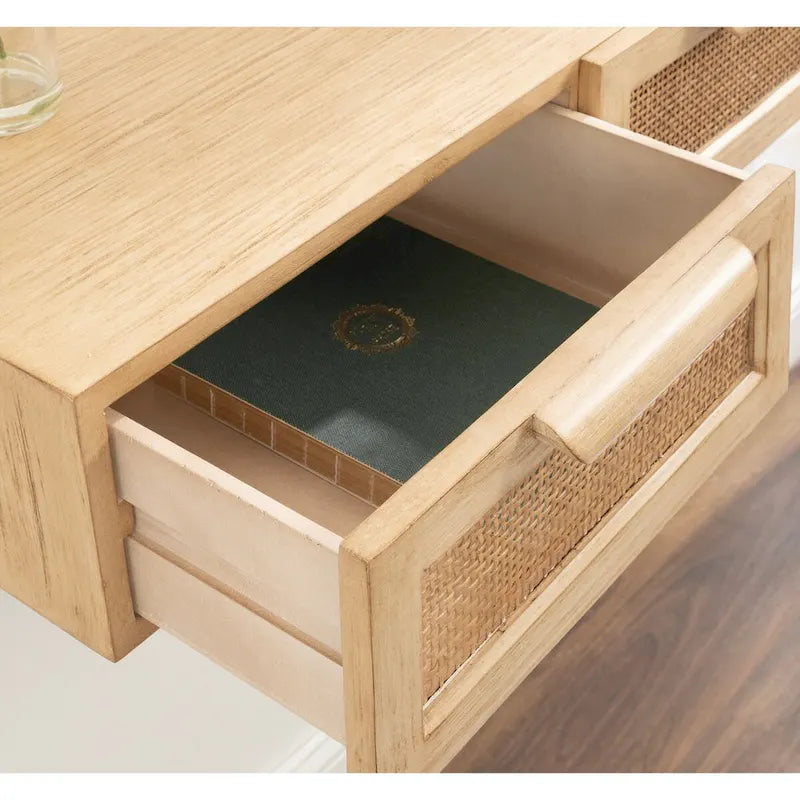 Kate et Laurel Ori Console Flottante en Rotin - 28x13x6