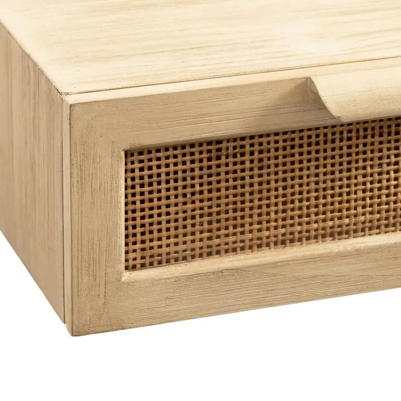 Kate et Laurel Ori Console Flottante en Rotin - 28x13x6