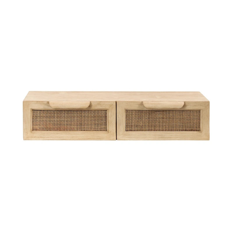 Kate et Laurel Ori Console Flottante en Rotin - 28x13x6