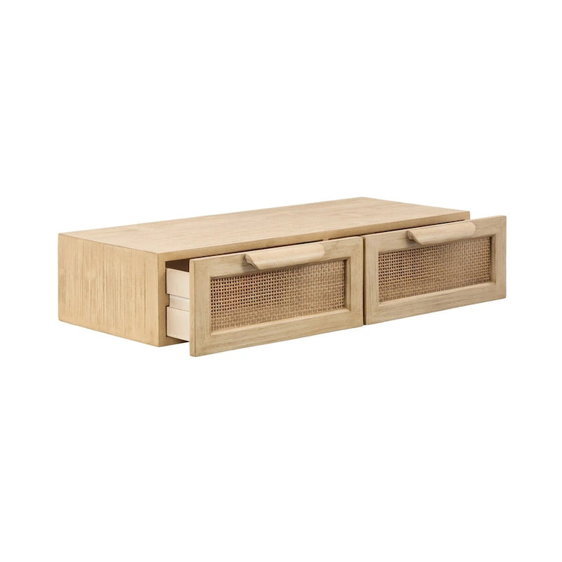 Kate et Laurel Ori Console Flottante en Rotin - 28x13x6