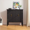 Buffet vintage 2 portes noir/gris avec étagères réglables