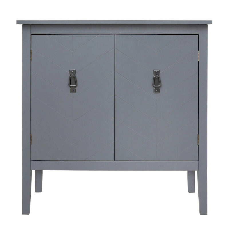 Buffet vintage 2 portes noir/gris avec étagères réglables