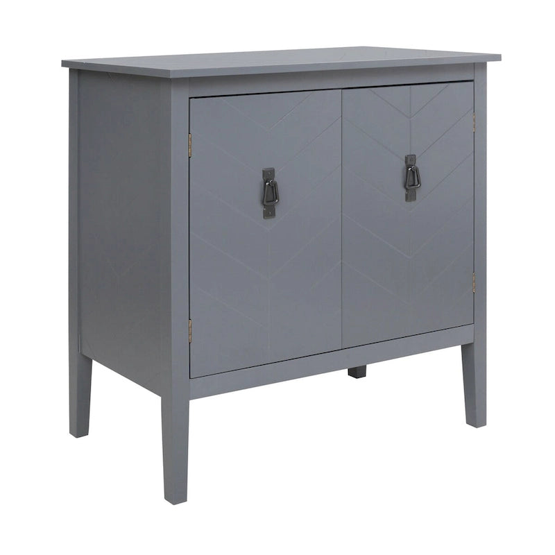Buffet vintage 2 portes noir/gris avec étagères réglables
