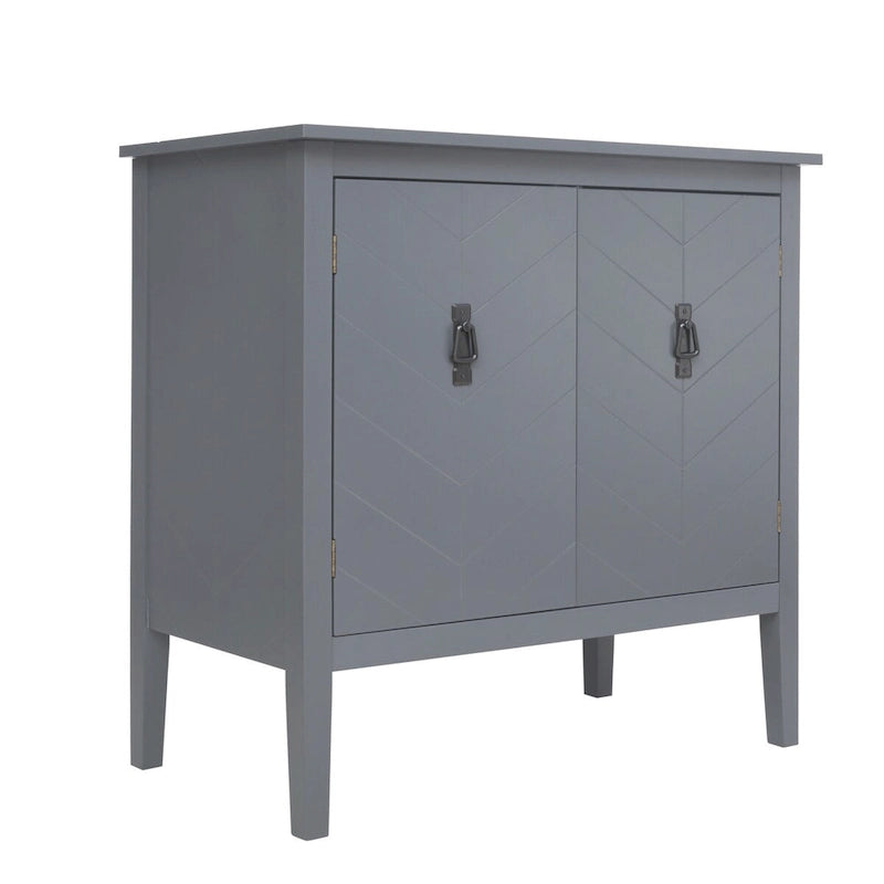Buffet vintage 2 portes noir/gris avec étagères réglables