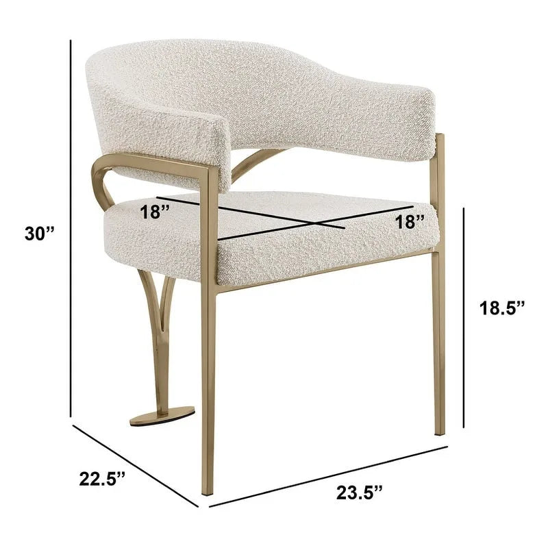 Chaises de salle à manger en métal chromé doré brossé mat (lot de 2) - N/A