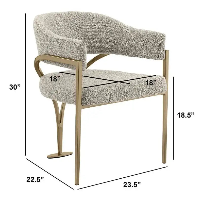 Chaises de salle à manger en métal chromé doré brossé mat (lot de 2) - N/A