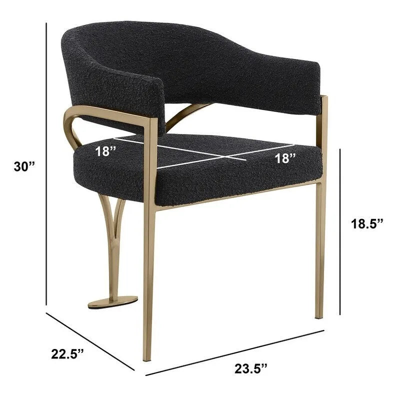 Chaises de salle à manger en métal chromé doré brossé mat (lot de 2) - N/A