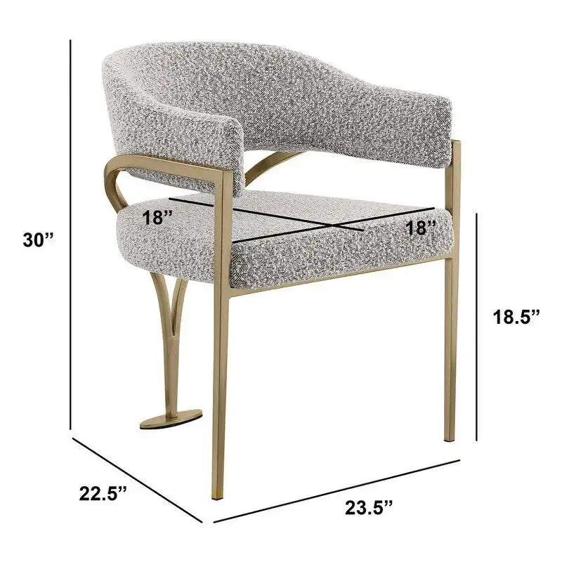 Chaises de salle à manger en métal chromé doré brossé mat (lot de 2) - N/A