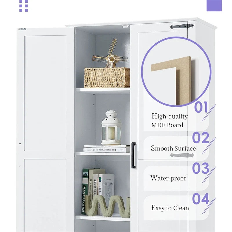 Meuble de rangement haut blanc avec 2 portes et 1 tiroir