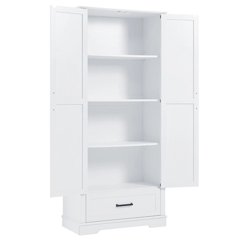 Meuble de rangement haut blanc avec 2 portes et 1 tiroir