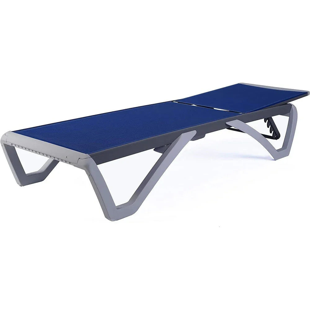 Kozyard Alan Chaise longue de patio inclinable et réglable, entièrement plate, en aluminium et résine de polypropylène