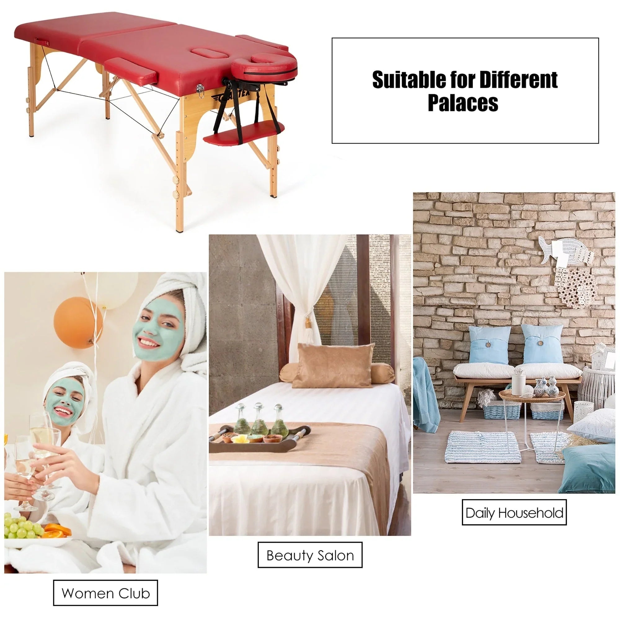 Table de Massage Portable 84L Réglable pour Soins du Visage, Tatouage, avec Housse de Transport