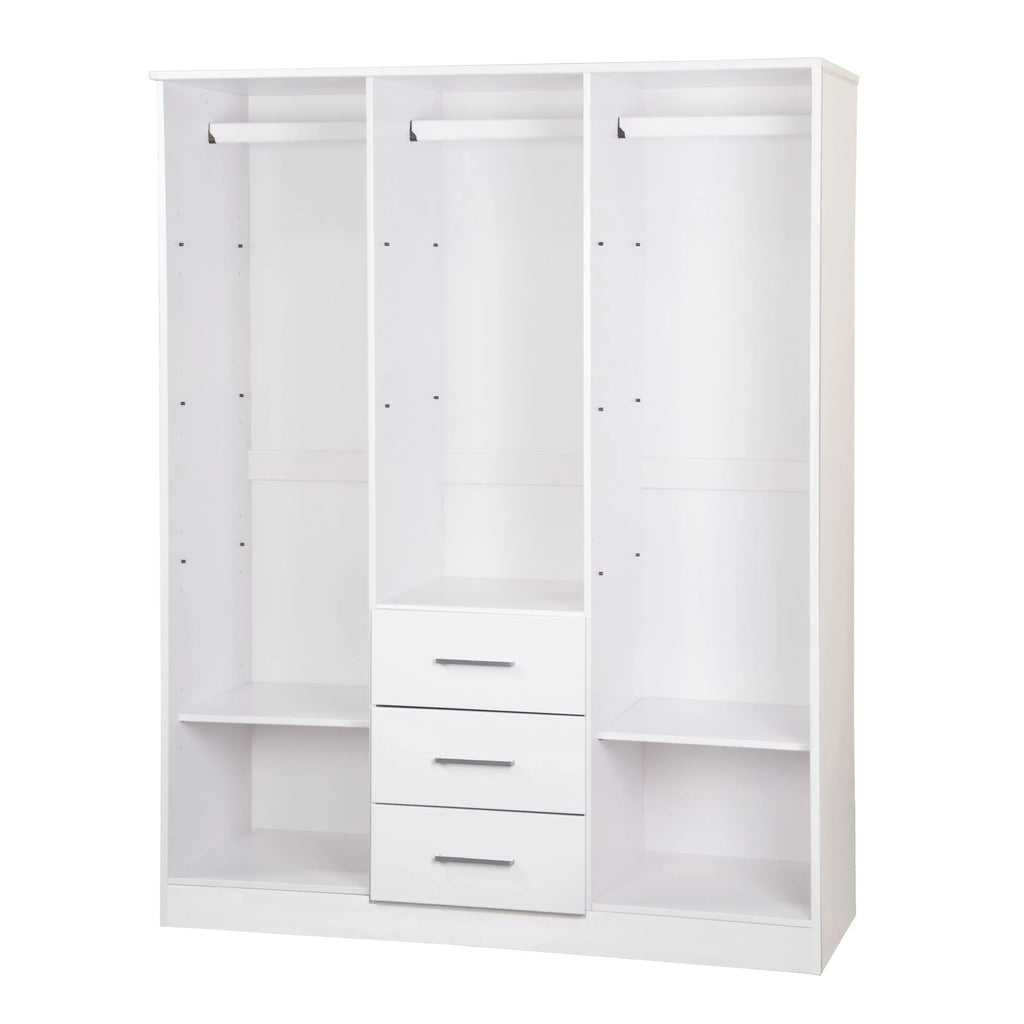Palace Imports Armoire Cosmo 3 portes 100 % bois massif avec portes en bois massif ou portes miroir