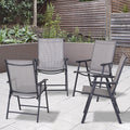 Lot de 4 chaises pliantes Outsunny au design simple et élégant, confortables pour la terrasse, le jardin et les voyages