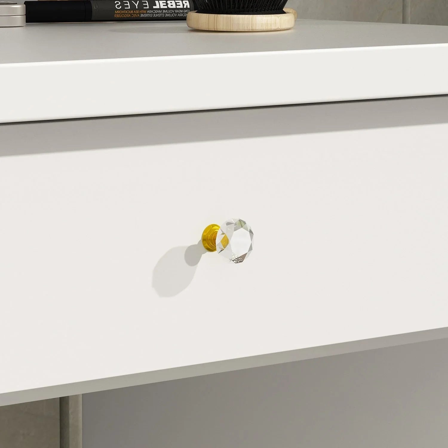 Coiffeuse avec miroir LED intégré et tabouret