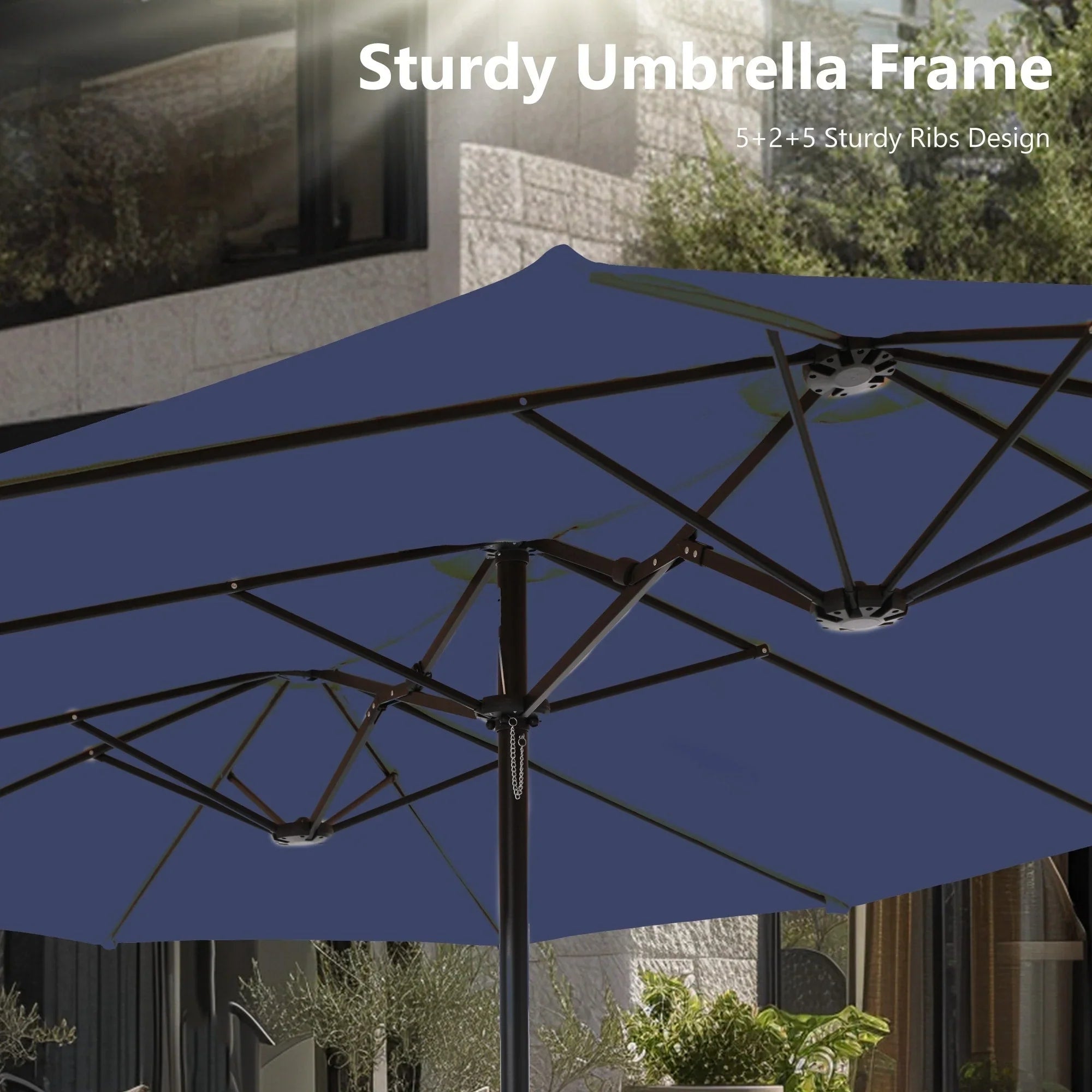 MAISON ARTS Grand Parasol Double Face de 4,5 m avec Base Incluse pour Patio