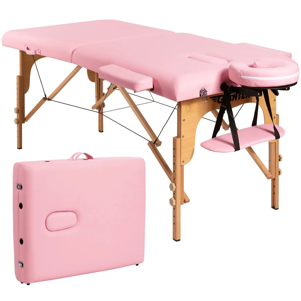 Table de Massage Portable 84L Réglable pour Soins du Visage, Tatouage, avec Housse de Transport