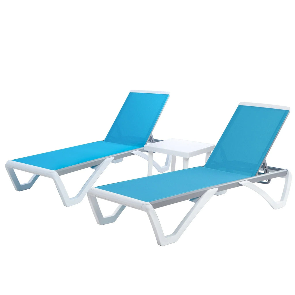 Kozyard Alan Chaise longue de patio inclinable et réglable, entièrement plate, en aluminium et résine de polypropylène