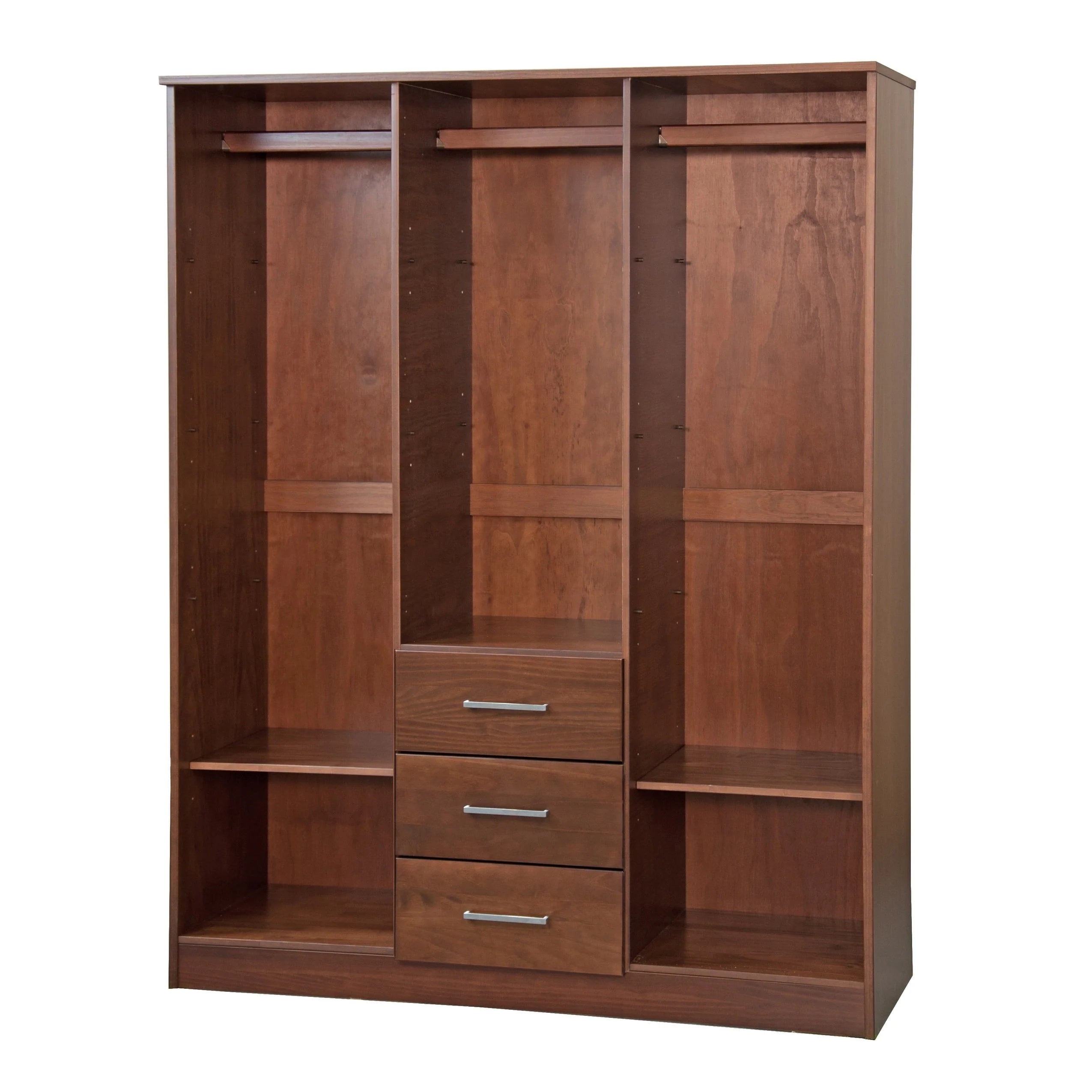 Palace Imports Armoire Cosmo 3 portes 100 % bois massif avec portes en bois massif ou portes miroir