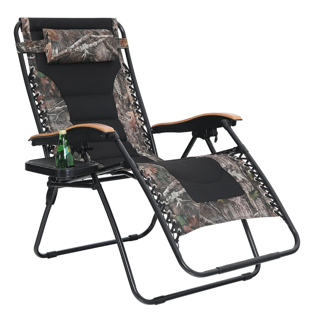 Fauteuil de relaxation zéro gravité XL surdimensionné rembourré avec accoudoirs plus larges et porte-gobelet réglable - N/A