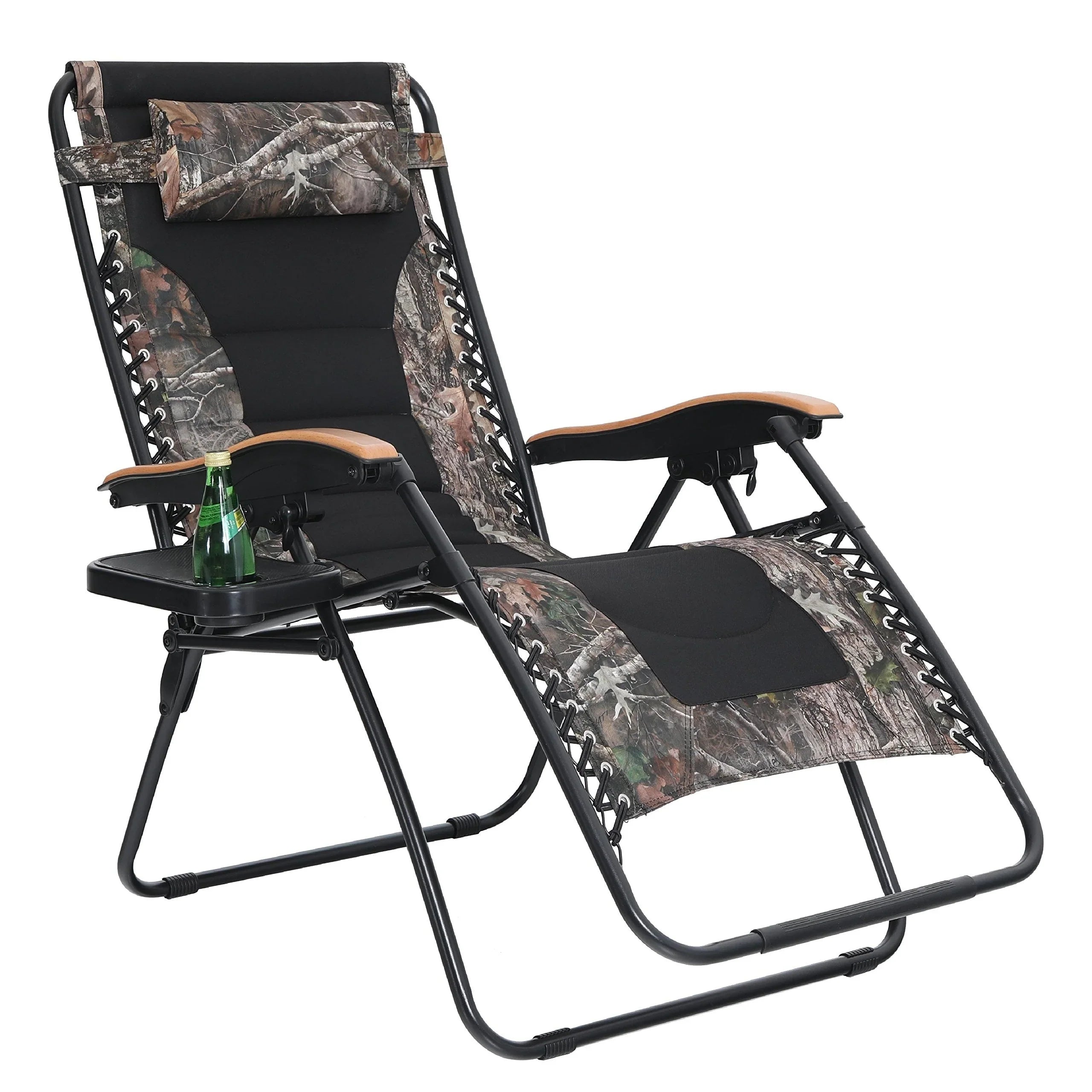 Fauteuil de relaxation zéro gravité XL surdimensionné rembourré avec accoudoirs plus larges et porte-gobelet réglable - N/A