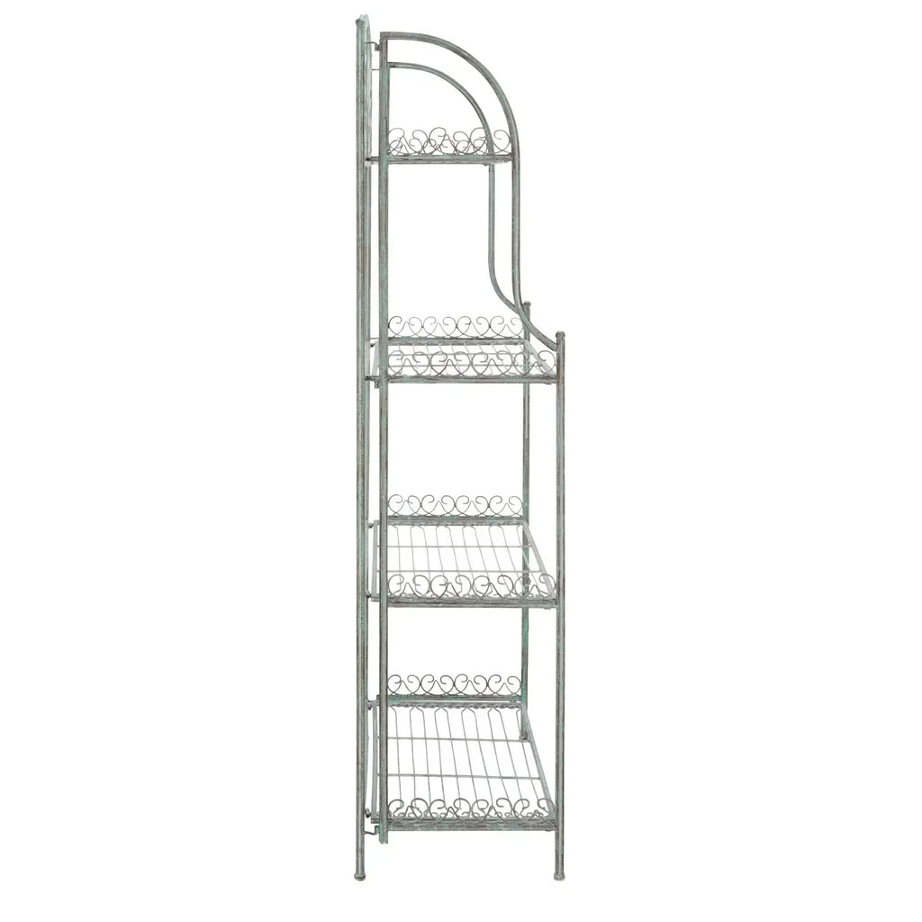 SAFAVIEH Bryn Étagère de boulanger d'extérieur victorienne en fer forgé à 4 niveaux - 63,5 cm l x 38,1 cm P x 160 cm H - 25L x 15P x 63H