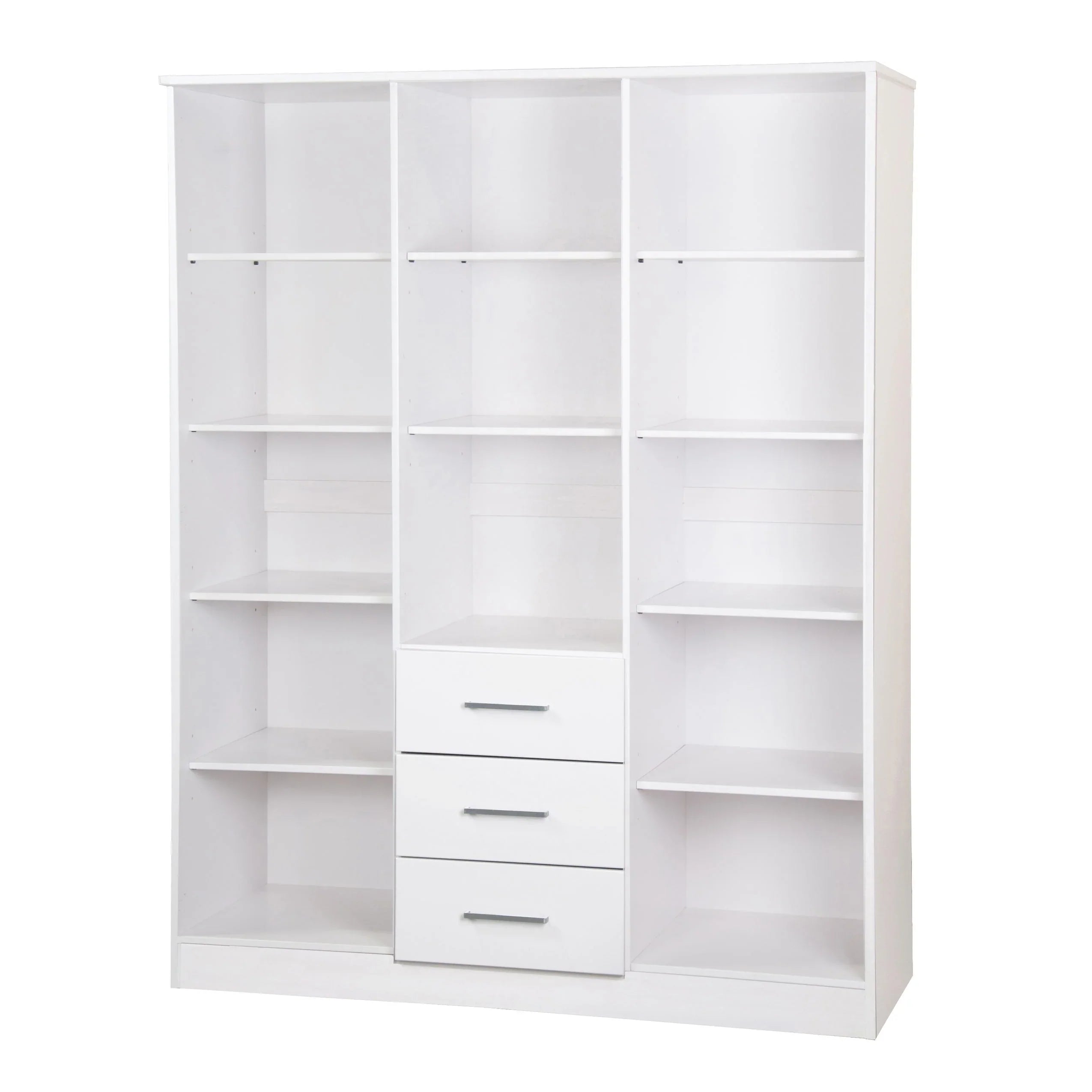 Palace Imports Armoire Cosmo 3 portes 100 % bois massif avec portes en bois massif ou portes miroir